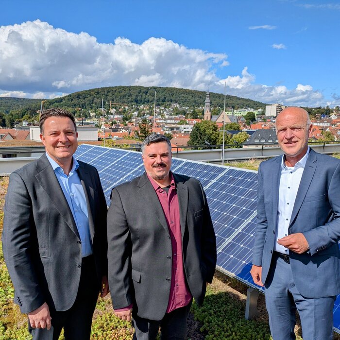 Bürgermeister Christian Vogt, Klimaanpassungsmanager Giuseppe Sapienza und Erster Stadtrat Daniel Philipp.